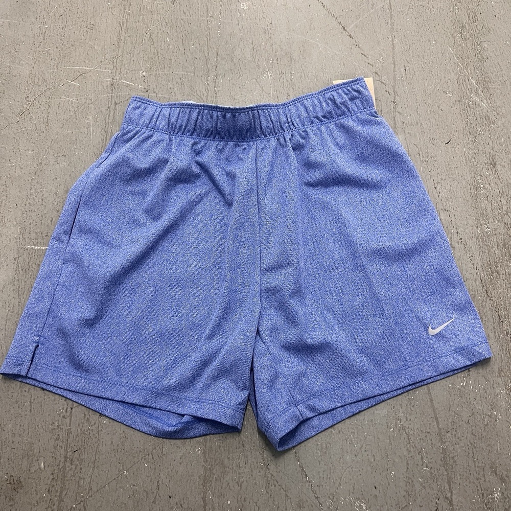 Nike Womens Dri-FIT Training Shorts Blue Heather Size Small S DX6024-407 Running
